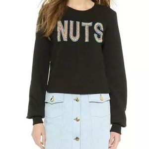 Markus Lupfer NUTS black cropped sweatshirt size L